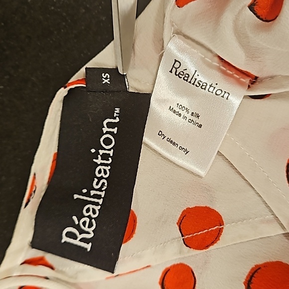 💕REALISATION PAR💕 Goldie Cherry Dress ~ Red Polka Dot Print XS 100% Silk - Picture 15 of 16